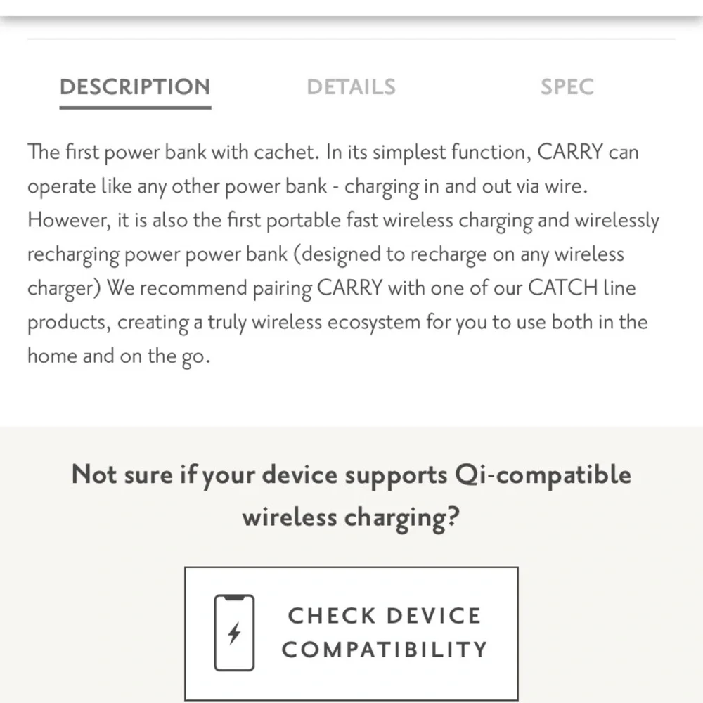New in Box Courant Carry Wireless Charging Bank for Phones
